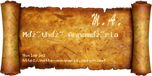 Máthé Annamária névjegykártya