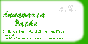 annamaria mathe business card